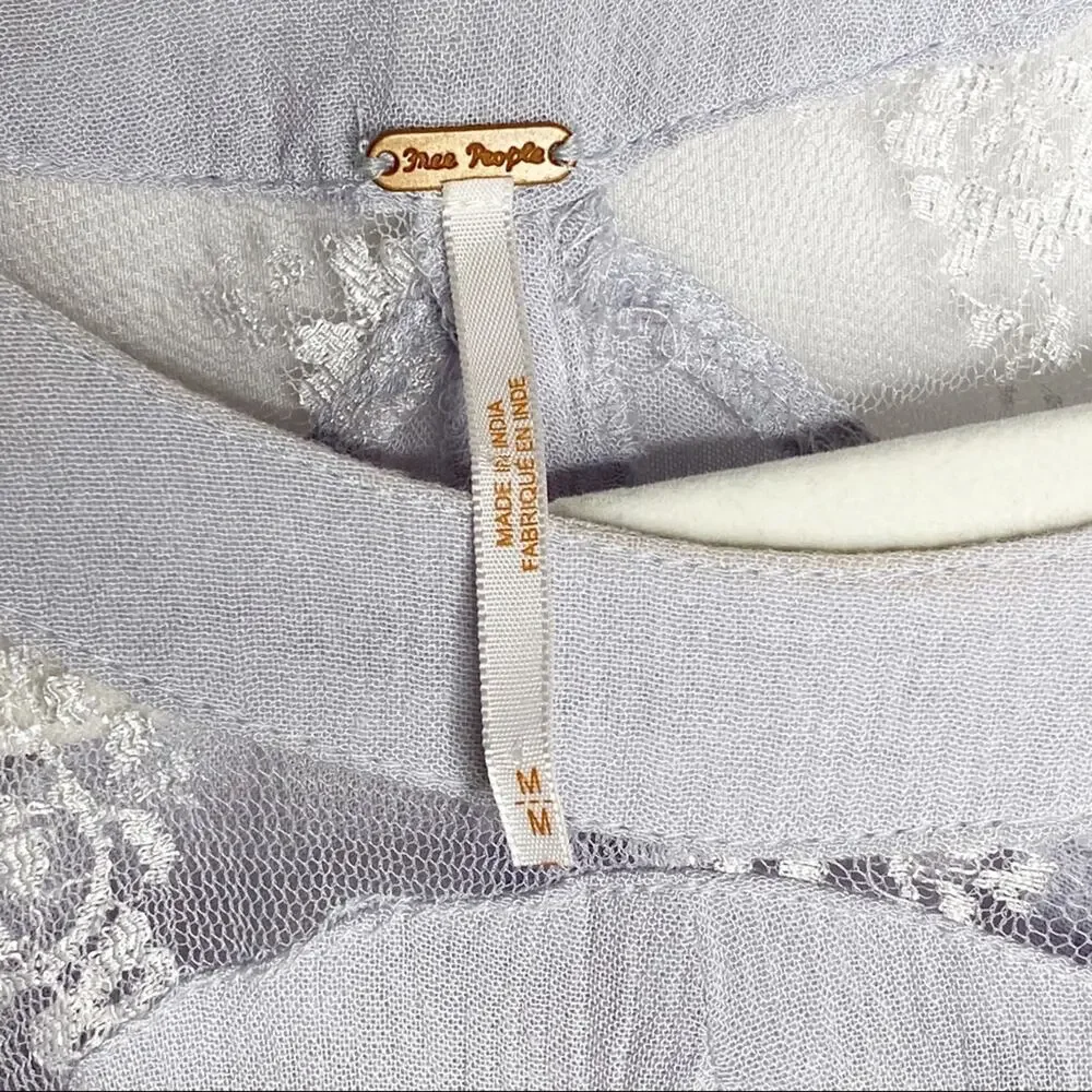 Free People Lilac Lace Tunic Top Size Medium